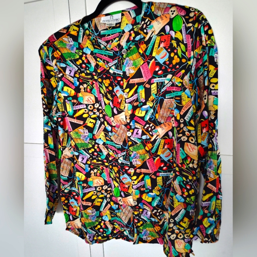 Fiorella Rubino vintage 80's silk blouse Sz M Excellent Condition Lightweight